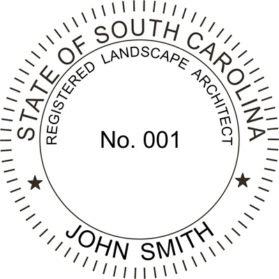 Landscape Architect Seal - Pre Inked Stamp - South Carolina